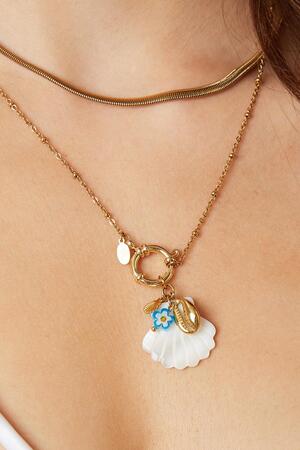 Necklace with shell charm - Beach collection Silver Stainless Steel h5 Picture4